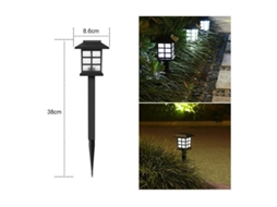 Luminária Solar de Solo, 38 Cm, para Jardim, Pátio, Gramado, Entrada de Garagem, com Iluminação Led AQUAFORGE
