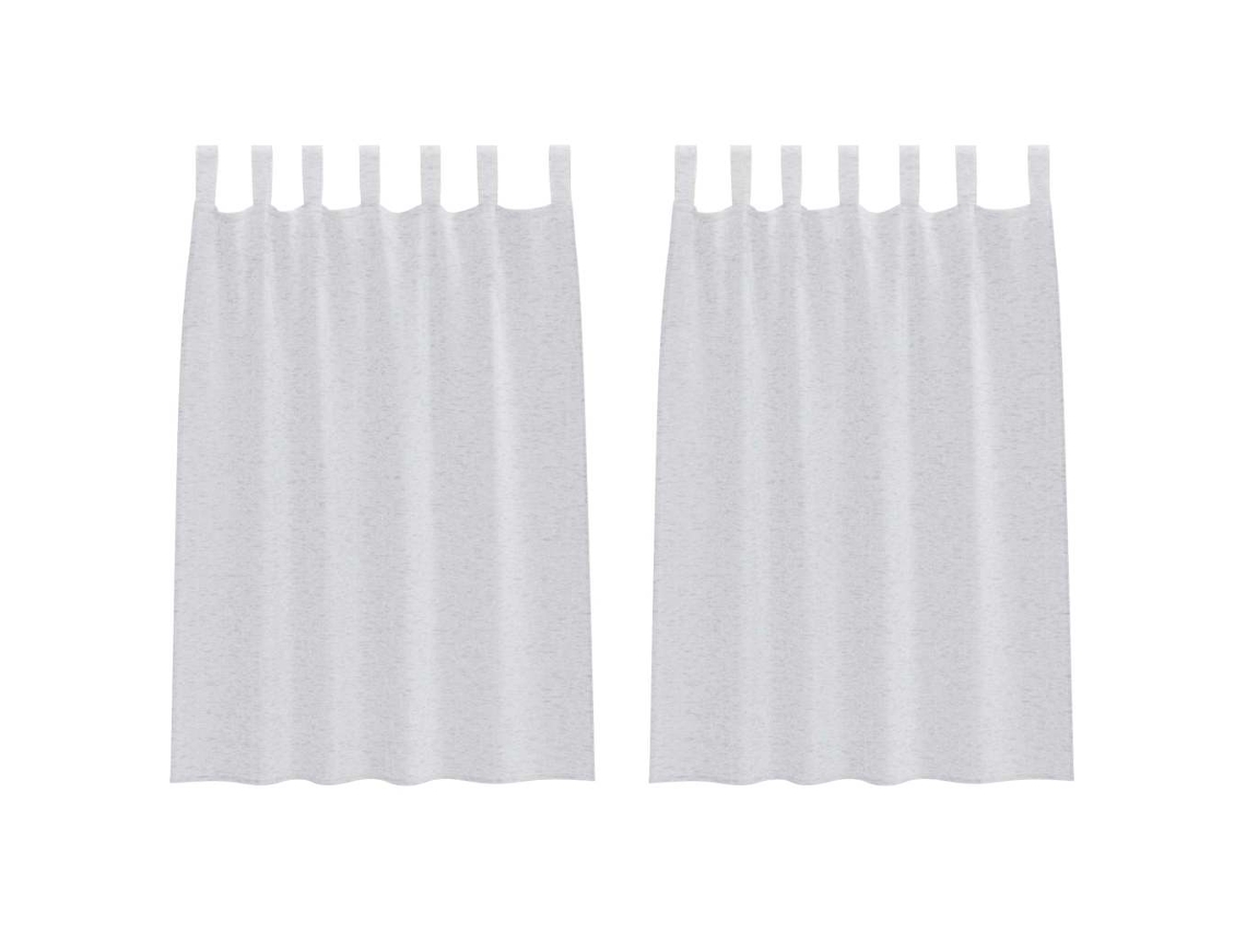 Maison Exclusive - Cortina De Voile 2 Pcs Cinzento-claro 140 X 140 Cm Poliéster