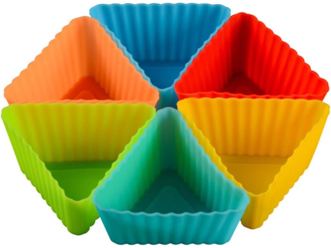 Formas Para Muffins E Cupcakes, Em Silicone, Formato Triangular