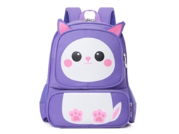 Mochila 3D Eifson Animal para Educação Infantil, 25x10x32cm - Roxo