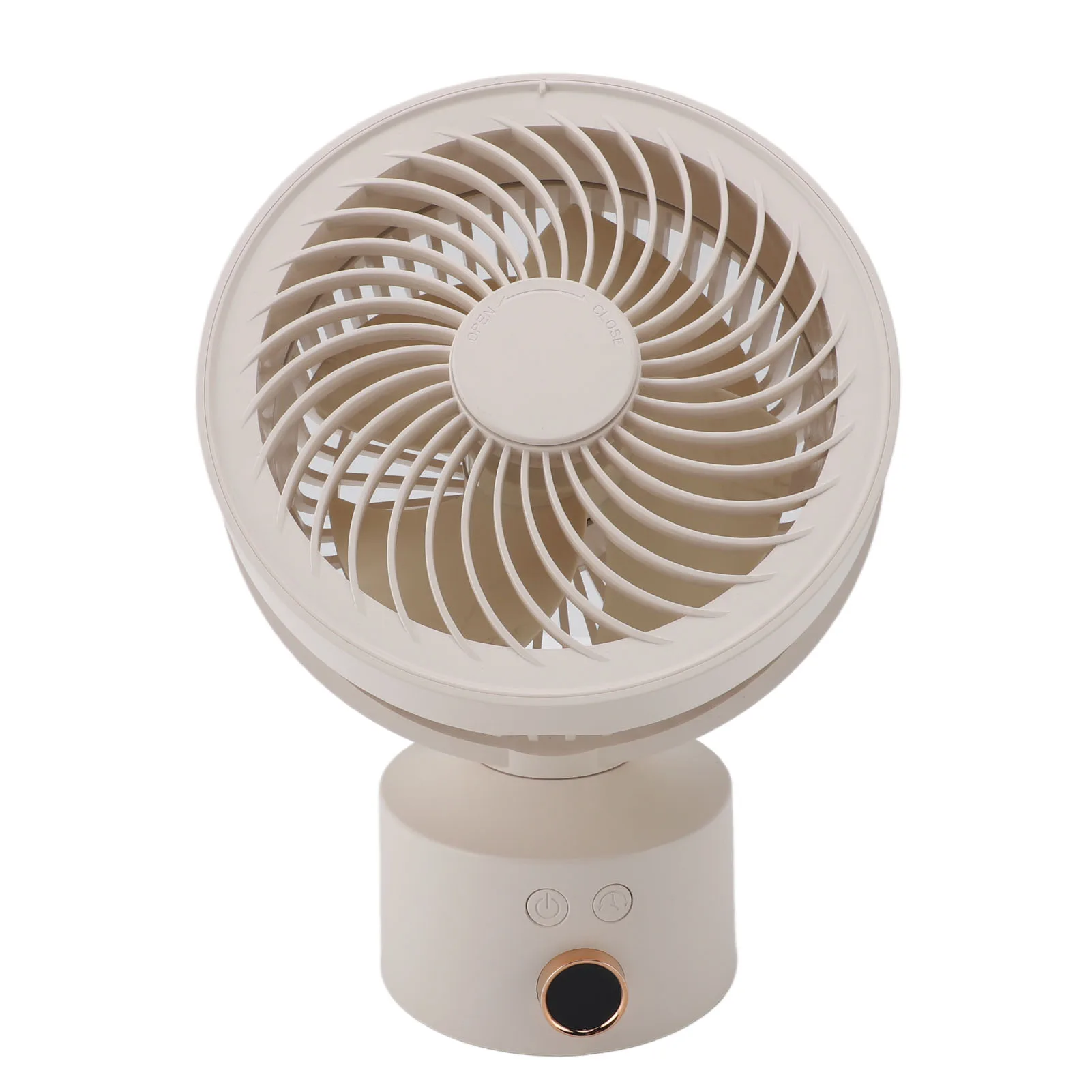 Ventilador de Mesa para Circulação de Ar, Alimentado por Bateria, Portátil, Recarregável Via Usb, Oscilante MDUG (damasco)