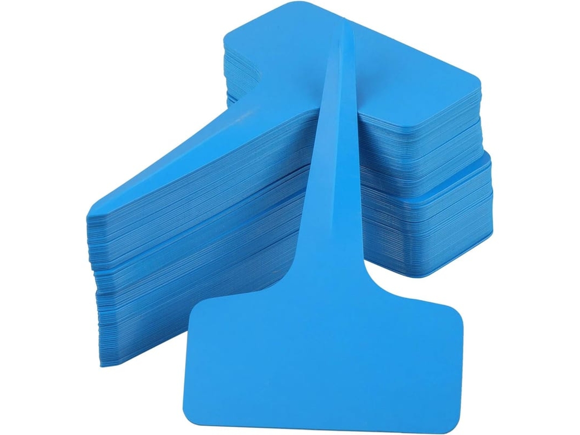 2026-100 Etiquetas Plásticas Para Plantas E Verduras Azuis 6x10 Cm, Flexíveis E Resistentes
