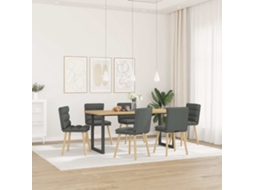 Vidaxl Cadeiras De Jantar 6 Pcs Tecido Cinzento-escuro