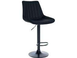 Banqueta de bar X1, altura ajustável, giro de 360°, assento em PVC preto com costura vertical, base em metal preto, 10_0005423