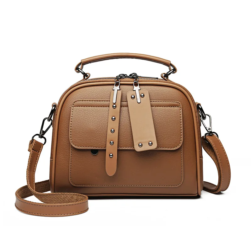 (8702-marrom) Bolsa Feminina Elegante, Nova Bolsa Feminina De Couro Pu De Alta Qualidade