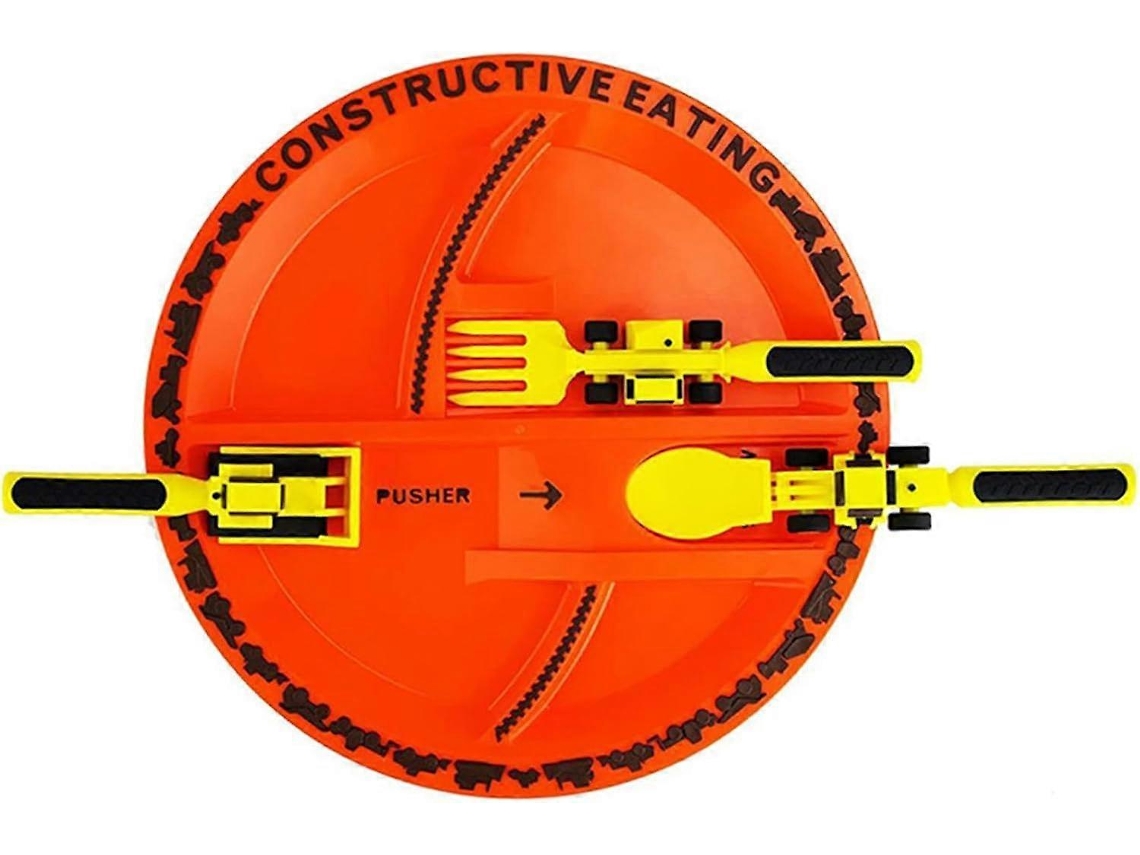 Conjunto De Jantar Infantil Com Pratos Divididos E Talheres Para Crianças A Partir De 13 Anos, Design Divertido Para As Refeições.