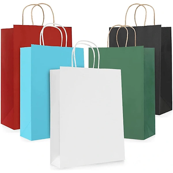 Sacolas De Presente Sacolas De Papel Grandes Com Alças Pretas Aquaforge (18 Unidades, 30x23x12cm, Papel 130gsm)