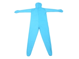 Macacão azul elástico e respirável para fotografia Chroma Key, ideal para efeitos especiais e cinema.