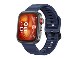 Bracelete Para Huawei Watch Fit 3 / Fit 4 / Fit 4 Pro - Silicone - Fivela Preta - Wave Azul