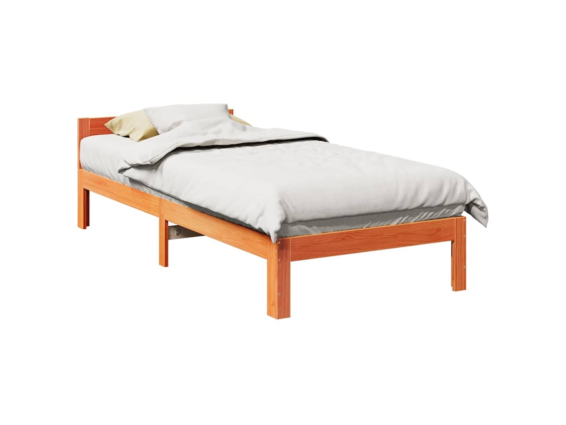 Vidaxl Cama Sem Colchão 80x200 Cm Pinho Maciço Castanho-mel