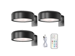 Luminária de parede Semi Fio com controle remoto e 13 núcleos RGB BRILVIBERA (Preto)