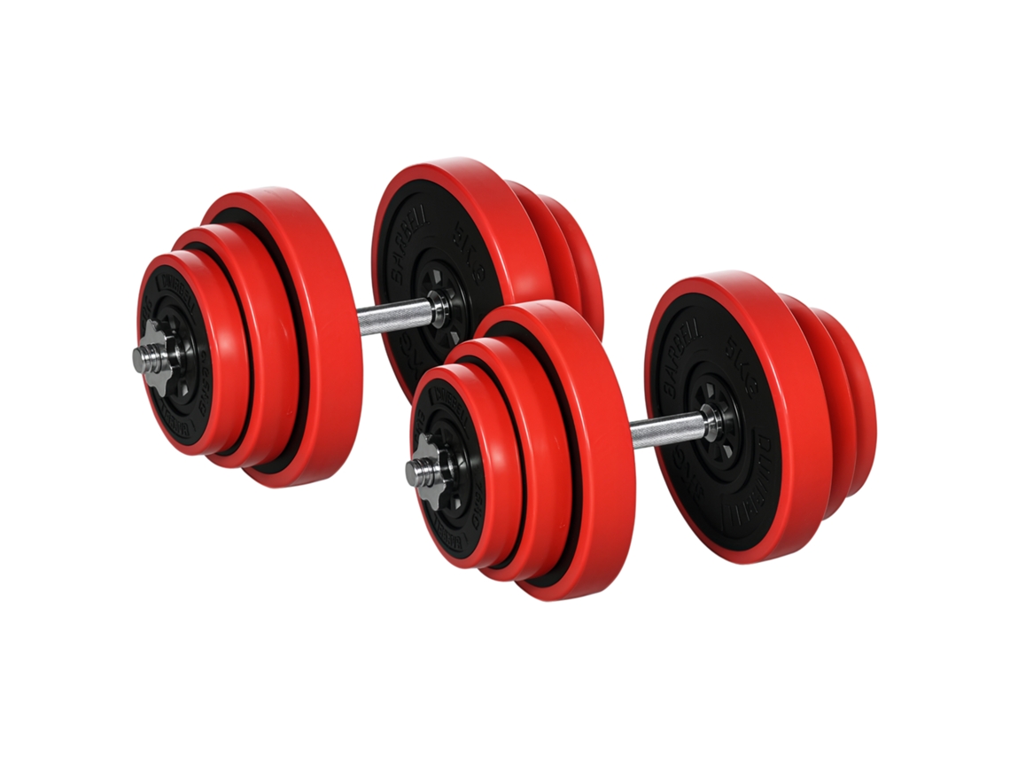 Kit de Pesos BTFORUS 40kg com 8 discos e 2 halteres de 2kg