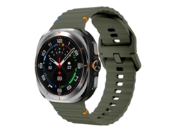 Bracelete Silicone com Grãos Ondeado para Samsung Galaxy Watch Ultra Verde Exército XIAOMOYU (47mm)