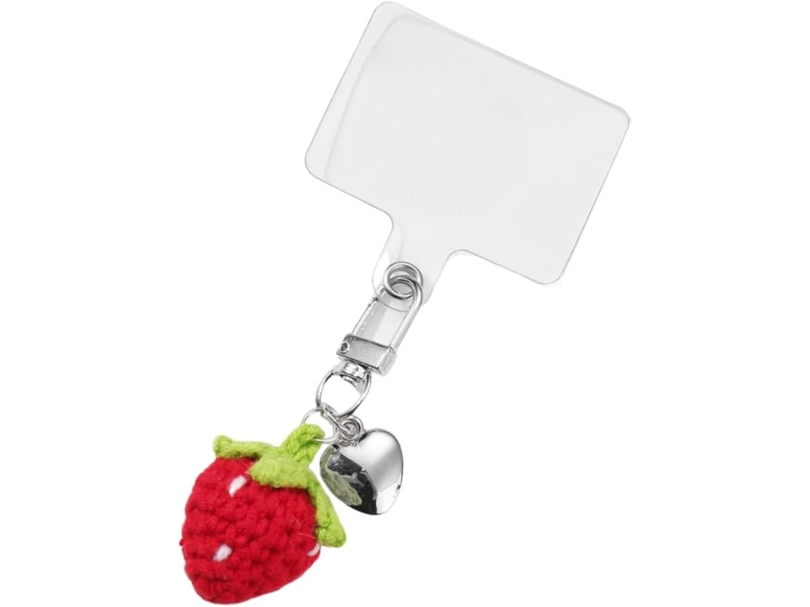 Chaveiro Elegante De Crochê Em Formato De Morango, Perfeito Para Casa