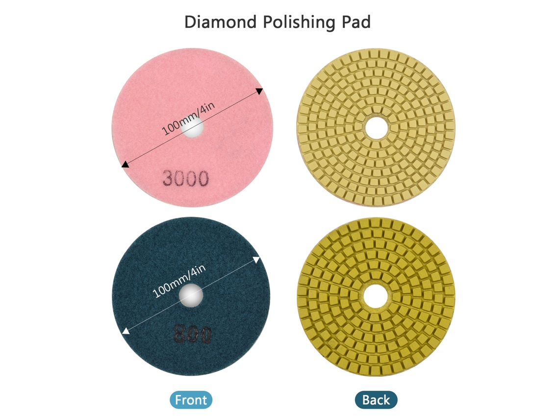 Laxiscreed Jogo De Pads De Diamante 4" Para Polimento A Seco E A Molhado
