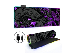 Mousepad Com Retroiluminação Rgb, Borda Antiderrapante E Trava, Estampa De Polvo Roxo Brilvibera (3008003mm)