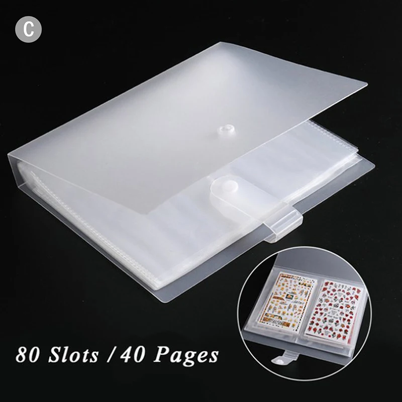 Álbum de Armazenamento com Grade 84/80, Caderno para Colecionadores de Adesivos de Unhas, Organizador Transparente para Manicure BRILVIBERA
