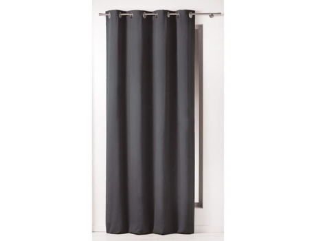 Cortina com Ilhó 240Cm 100% Algodão Panama Uni Preto DOUCEUR D'INTERIEUR