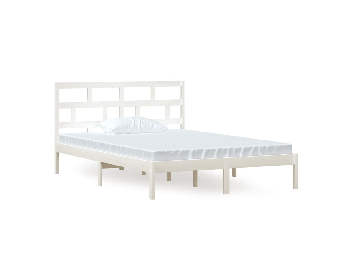 Bed Frame, Bed Frames Vidaxl Branco Madeira De Pinho (140 X 200 Cm)