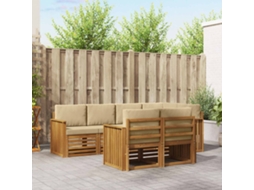 Vidaxl Conjunto De Sofás Para Exterior 7 Unid. Natural E Bege