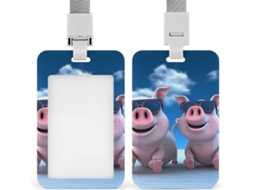 Clipe Crachá, Design Fofo E Funtivo De Porquinho Impresso Em 3d Com Cordão, Porta Crachá, Cordão