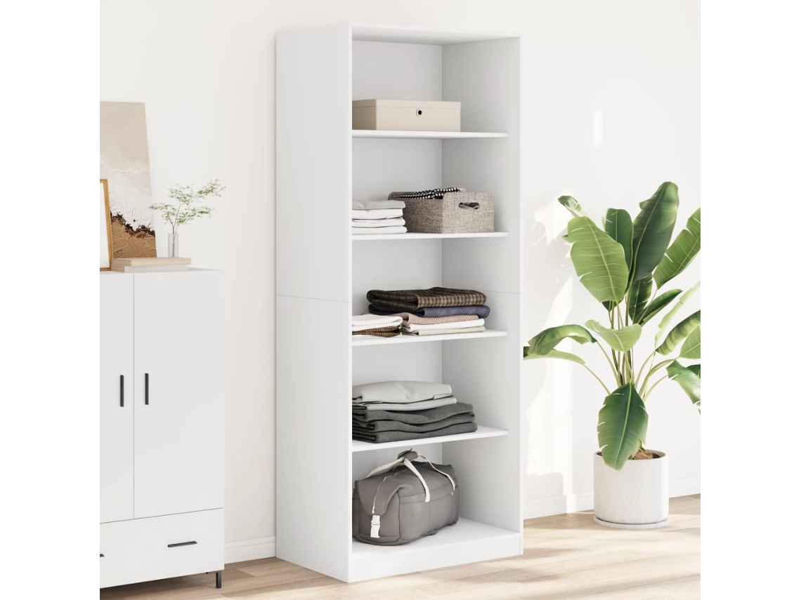 Vidaxl Roupeiro 80x50x200 Cm Derivados De Madeira Branco