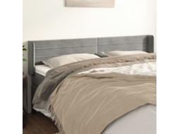 Vidaxl Cabeceira De Cama C/ Abas Veludo 203x16x78/88 Cm Cinzento-claro