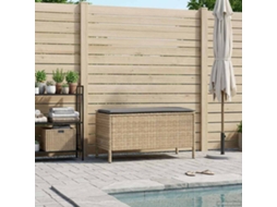 Vidaxl Pufe De Jardim Bege E Cinza Claro 80 X 38 X 42 Cm Rattan De Pe