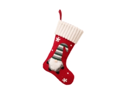 Laxiscreed Meias De Natal Vermelhas Com Boneco De Nicolau De Tricô Para Crianças, Decoração Festiva De Natal