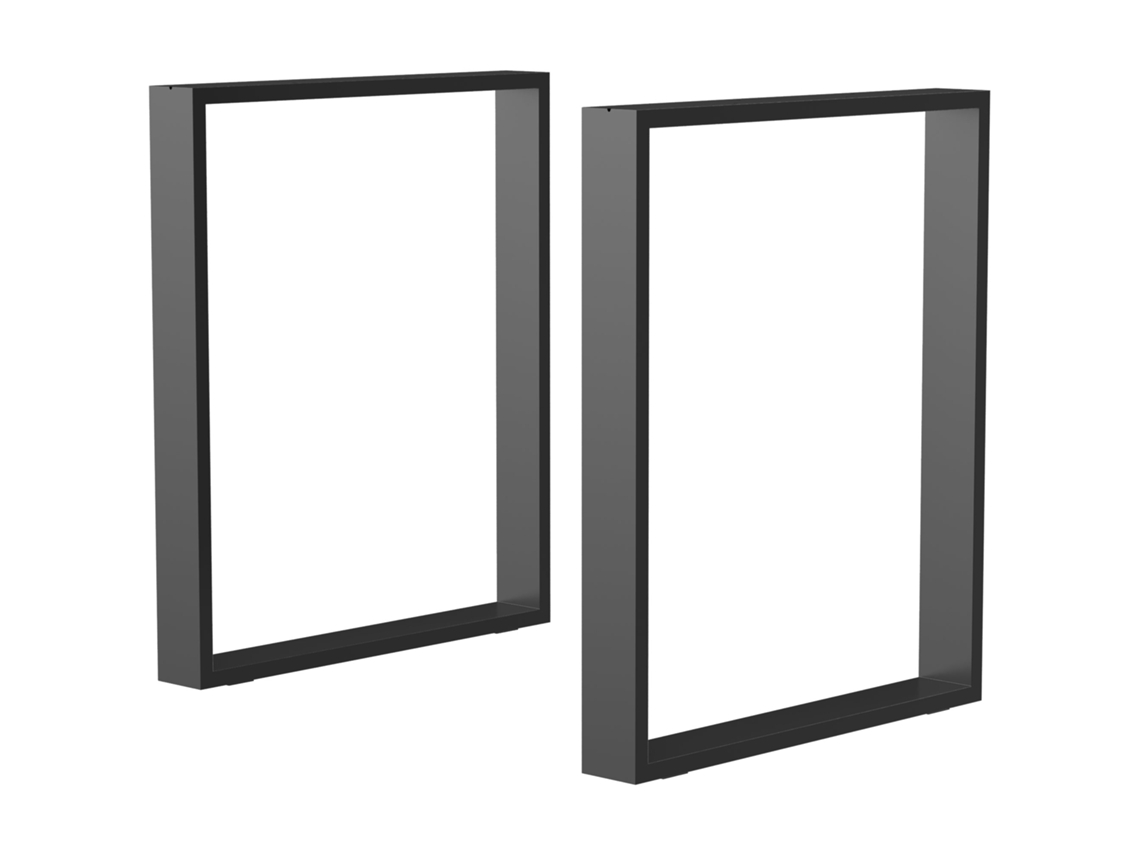 Conjunto De 2 Pernas De Mesa Com Design Retangular Com Parafusos Incluídos Para Mesa Diy 60x72 Cm Preta