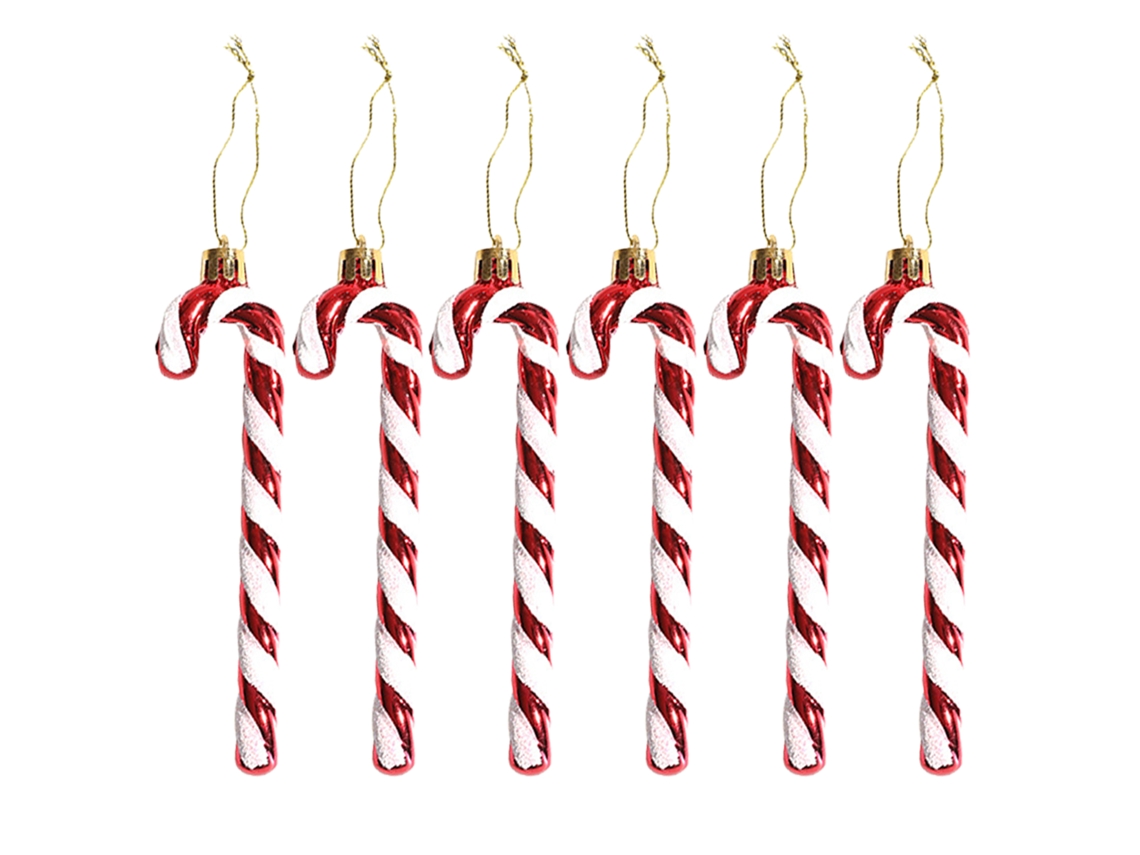 Pack de 6 cane de natal de plástico, 13cm LAXISCREED