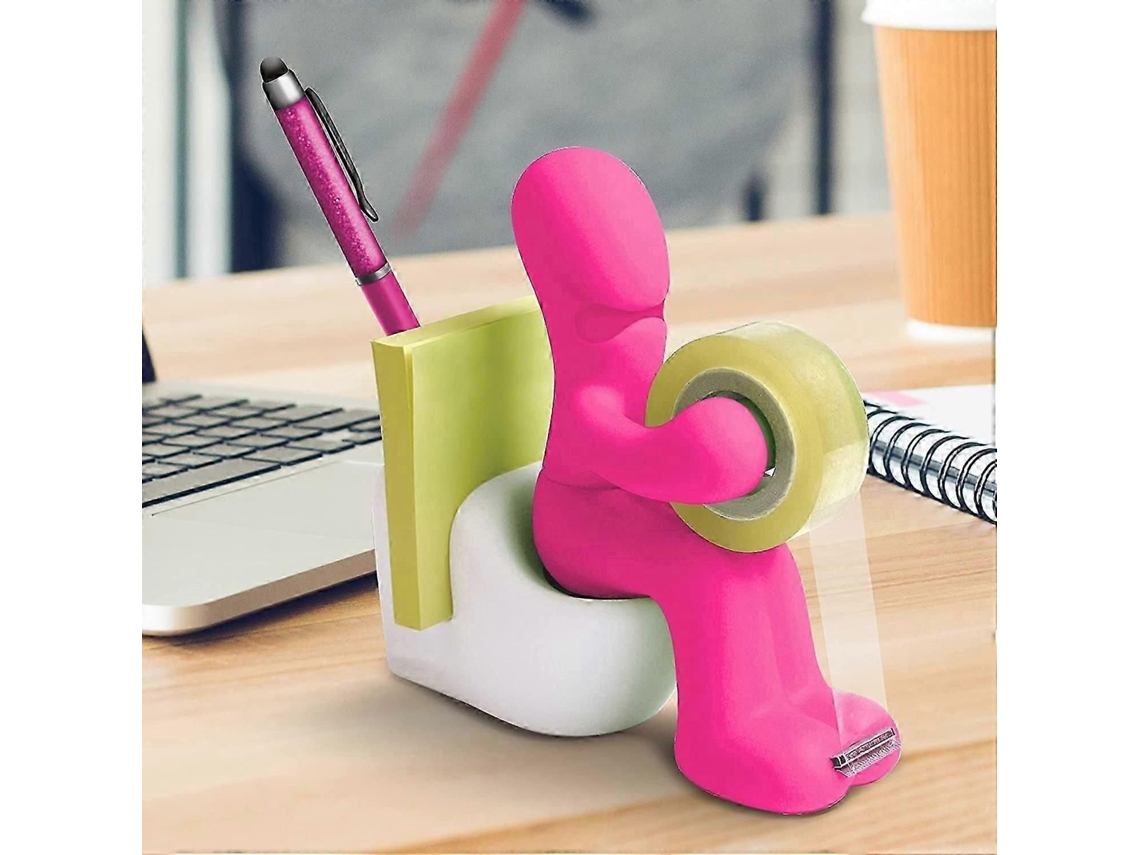 Material de Escritório Dispensador Fita Divertido Suporte Acessórios Mesa e Legal Co M Rolo Fita, Clipes P GOKOCO (cor Rosa)