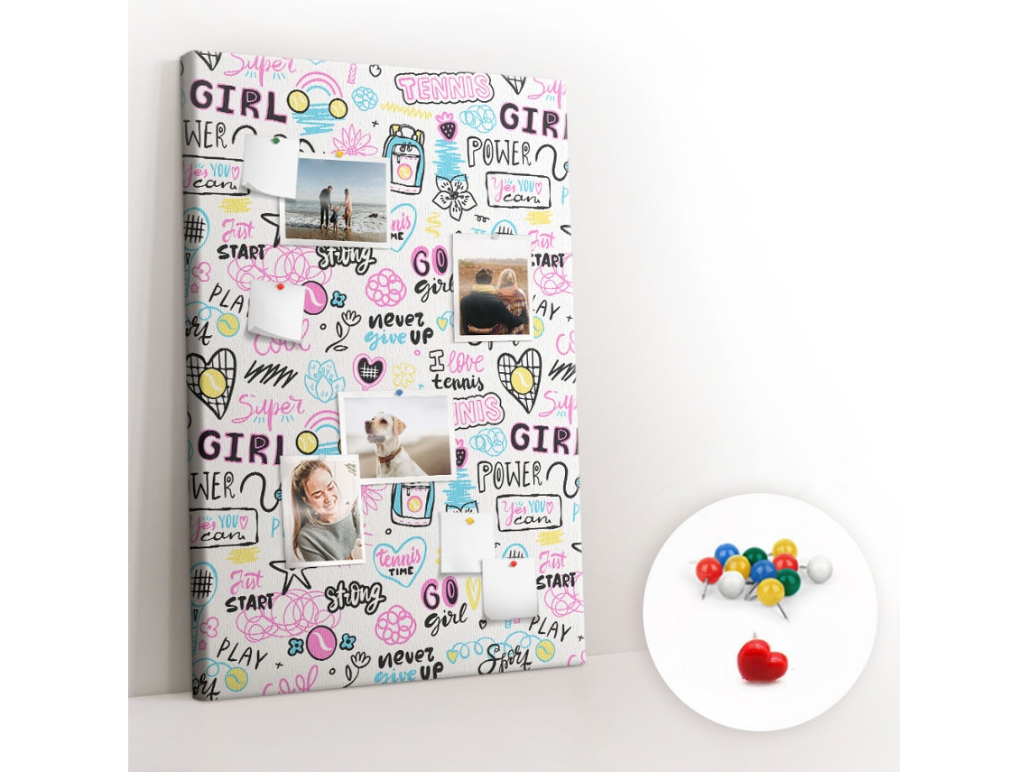 Quadro De Cortiça Com Impressão Padrão Infantil Para O Corredor Espelharte (80x120 Cm)