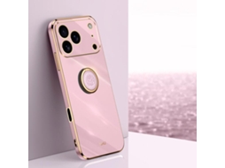 Capa Para Iphone 17 Pro Xinli Com Bordas Retas, Tpu 6d Eletrorevestido E Suporte De Anel.