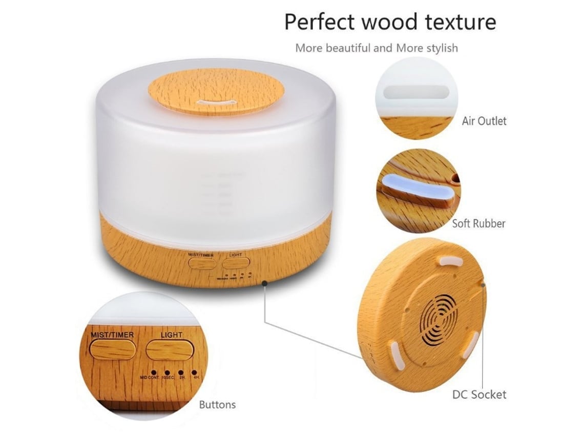 Humidificador de Perfume de 500 Ml + Mando a Distância* ZYBLSSBB (marrón)