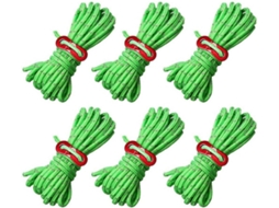 Cordas Refletoras para Tendas Corda Refletora de 4 Mm Camping e Toldos. AQUAFORGE (pacote com 6)