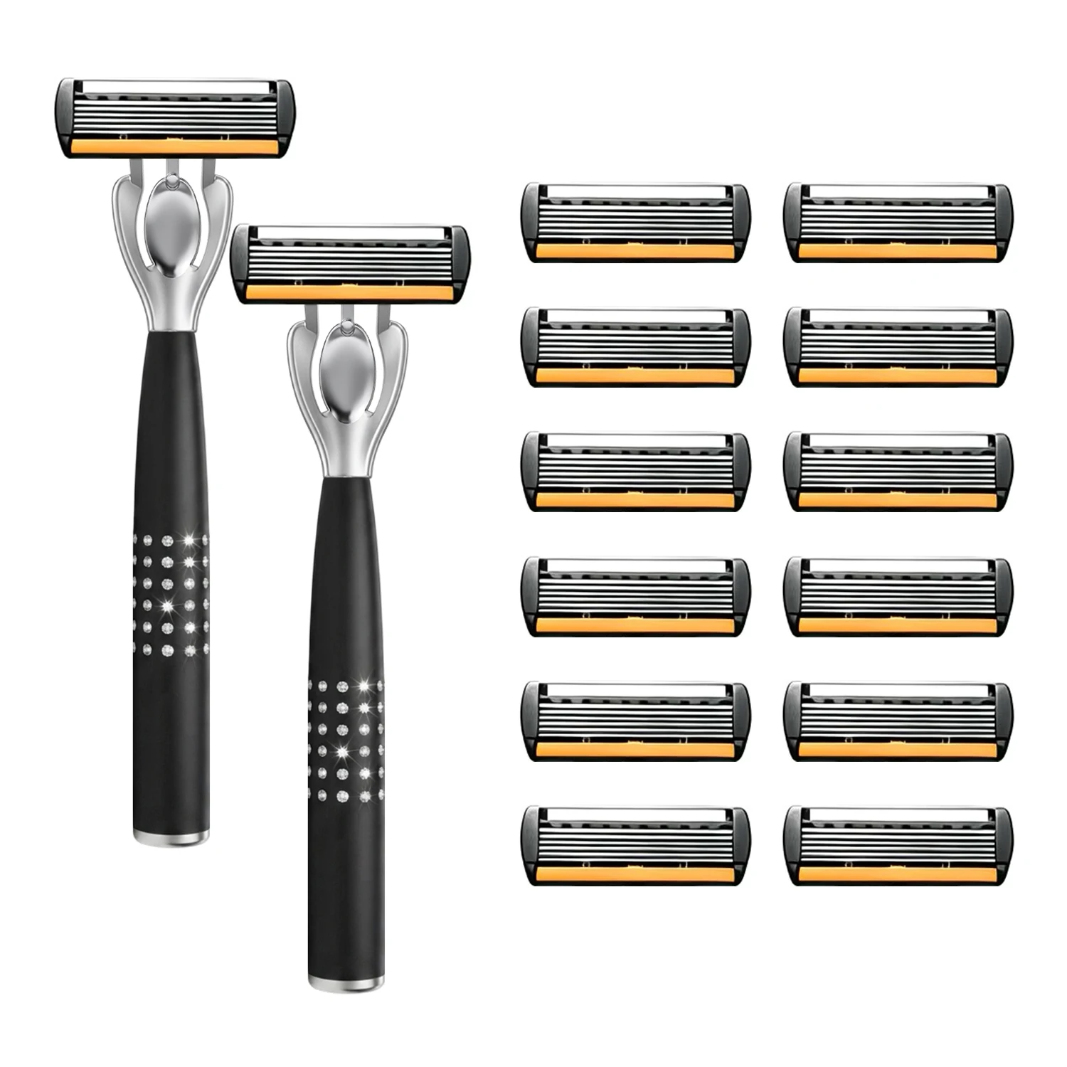 Aparelho De Barbear Manual Masculino Com 6 Lâminas De Precisão E Cabeças Substituíveis.