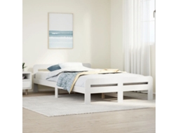 Cama Sem Colchão 120x190 Cm Madeira De Pinho Maciça Branco