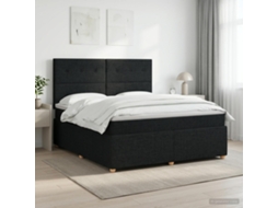 Vidaxl Cama Box Spring Com Colchão Preto 180 X 200 Cm Tecido