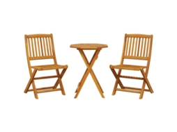 Conjunto de Bistrô Dobrável 3 Pcs Madeira de Acácia Maciça MAISON EXCLUSIVE