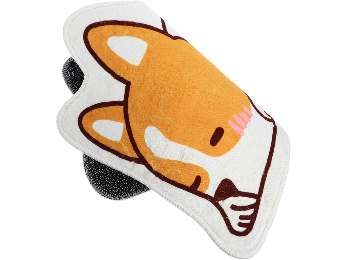 Tapete Antiderrapante com Estampa de Cachorro Laranja de Desenho Animado, Tapete Absorvente para Piso Feito de Material Respirável. CHABERLU