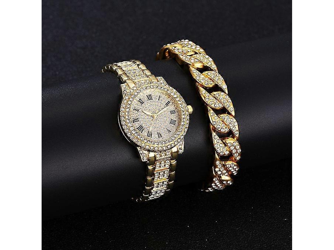 Relógio Feminino Empresarial Com Pulseira De Aço E Diamantes Pulseira Olysi Shop