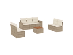Garden Sofa Set, Garden Sofa Sets Vidaxl Bege Rattan / Vime (n/a)