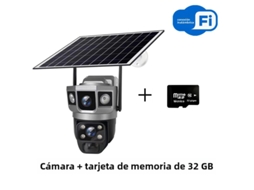 Câmera de Vigilância Externa com Wi fi, Lente Dupla, Tela Tripla, 12mp e Zoom de 10x, Alimentada por Energia Solar. MDUG (32g)