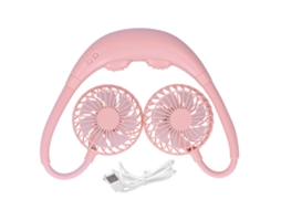 Ventilador Portátil de Pescoço com Massagem e Luzes Coloridas