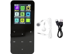 Reprodutor de MP3/MP4, Bluetooth, tela de 1 polegada, portátil, gravador de FM, HiFi 1.8 Voice, rádio com vídeo (preto)