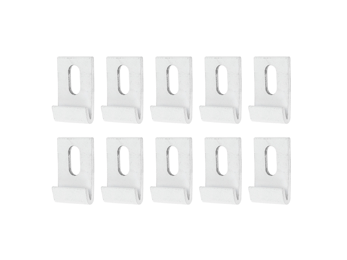 10pcs Conjunto de Ganchos de Base de Estufa Alumínio Fixações para Estufas Jardim Branco S/MARCA