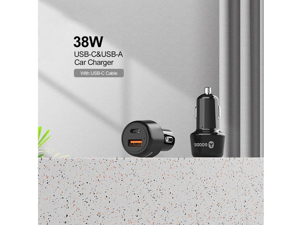 Carregador Auto GOODIS (Outlet Caixa Aberta - 38W - Cabo TYPE-C)