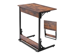 Mesa Auxiliar Dobrável Em Forma De C 60 X 37 X 70 Cm Com Pernas Ajustáveis Vevor