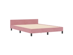 Conjunto 1 Cama Moderna Vidaxl Rosa Veludo (160 X 200 Cm)